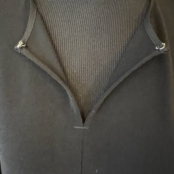 Ralph Lauren Women's Medium Tunic Blouse Black Stretchy 3/4 Sleeves Keyhole - Picture 10 of 11